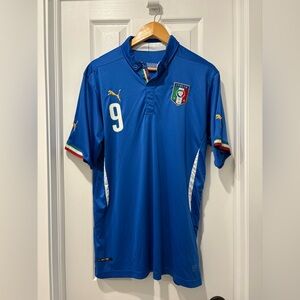 Mario Balotelli Italy Puma Blue Soccer Jersey with White Accents XL fit L